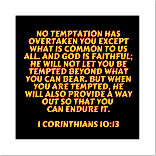 Bible Verse 1 Corinthians 10:13 Posters and Art